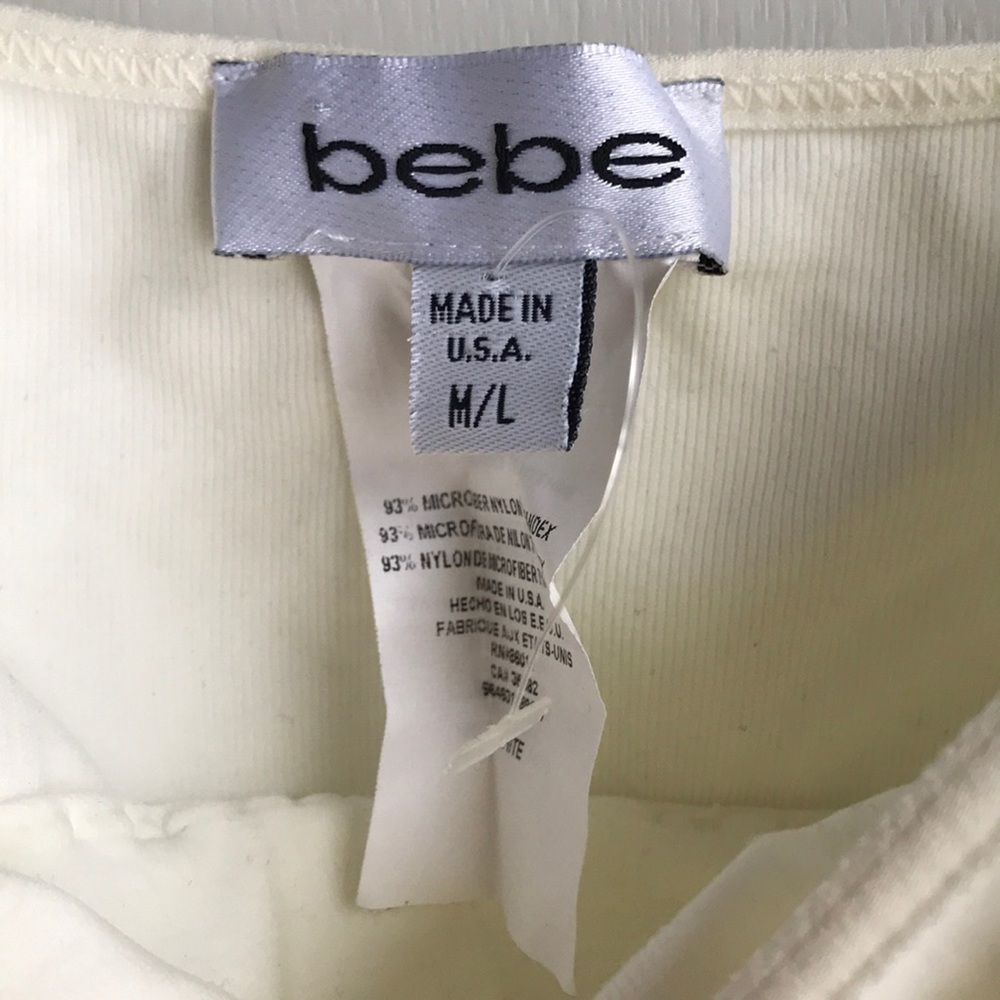 Bebe NWT Bra Cami Camisole w/ Bra shelf Ivory M/L - Picture 2 of 6